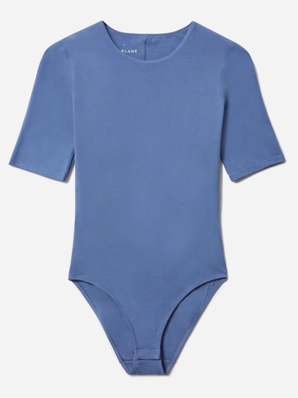 Everlane Slim Fit Short Sleeve Bodysuit in Blue - Picture 2 of 6